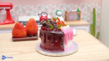 The Best Half Strawberry Half Chocolate Cake Decorating | ASMR Miniature Cooking