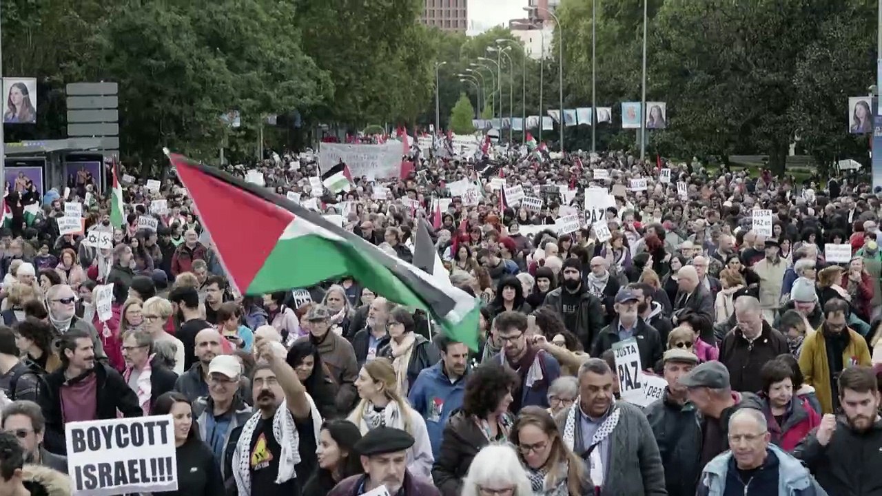 Zehntausende Demonstranten fordern in Madrid Waffenruhe in Nahost