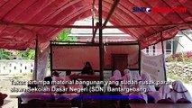 Ruang Kelas Rusak Parah, Siswa SD di Sukabumi Belajar di Tenda Terpal
