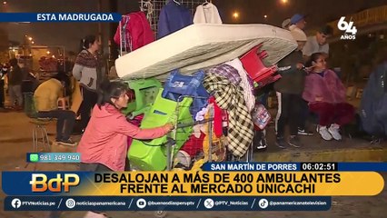 SMP: desalojan a 250 ambulantes frente al mercado Unicachi