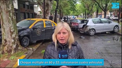 Choque múltiple en 60 y 22, colisionaron cuatro vehículos