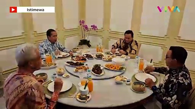 Momen Akrab Jokowi Makan Siang Bareng 3 Capres di Istana