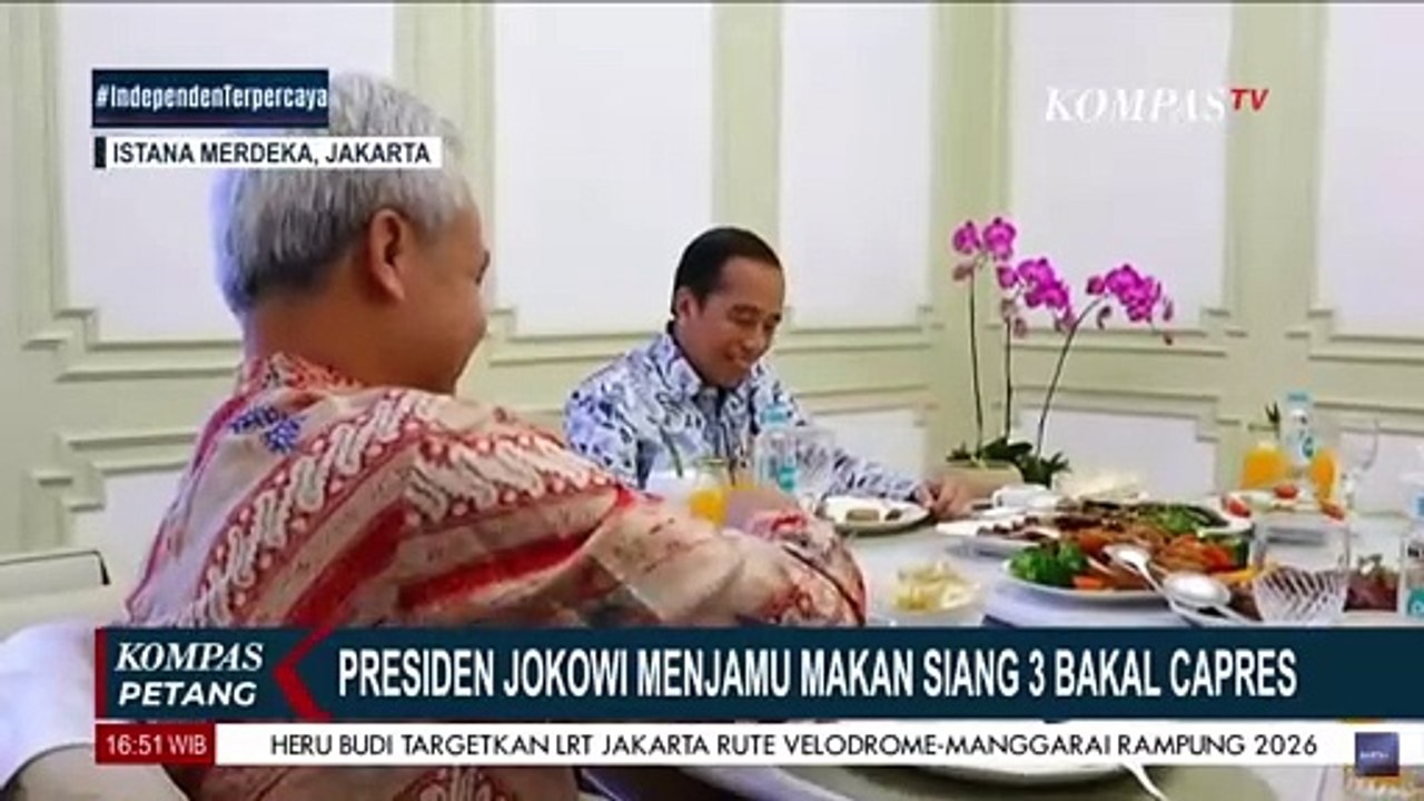 Presiden Jokowi Makan Siang dengan 3 Bakal Capres di Istana Merdeka