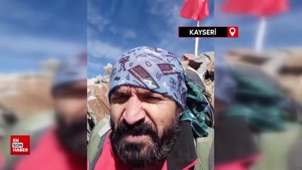 Sivaslı dağcı 13 saatte tırmandığı 4 bin rakımlı zirveden İsrail’e seslendi