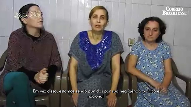 Conflito: Hamas divulga vídeo com três mulheres reféns