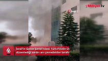 İsrail’in Türkiye-Filistin Dostluk Hastanesi’ne düzenlediği saldırı anı görüntülendi