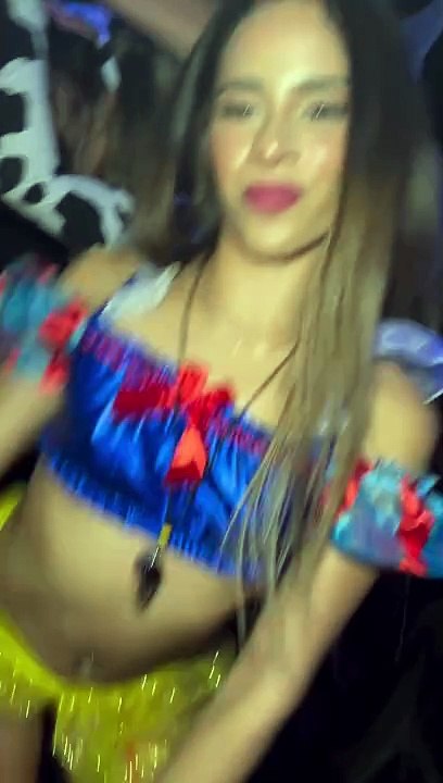 American Naughty girl Dance In New York Night Club And Celebrate Halloween
