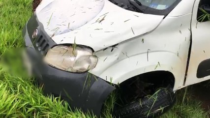 Utilitário capota na rodovia BR-163 entre Cascavel e Toledo