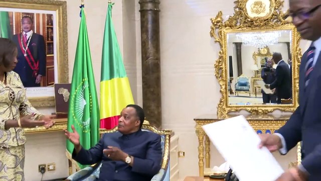 La Présidente du Sénat Kandia Camara reçue en audience par le Président Denis Sassou N'Guesso en Congo