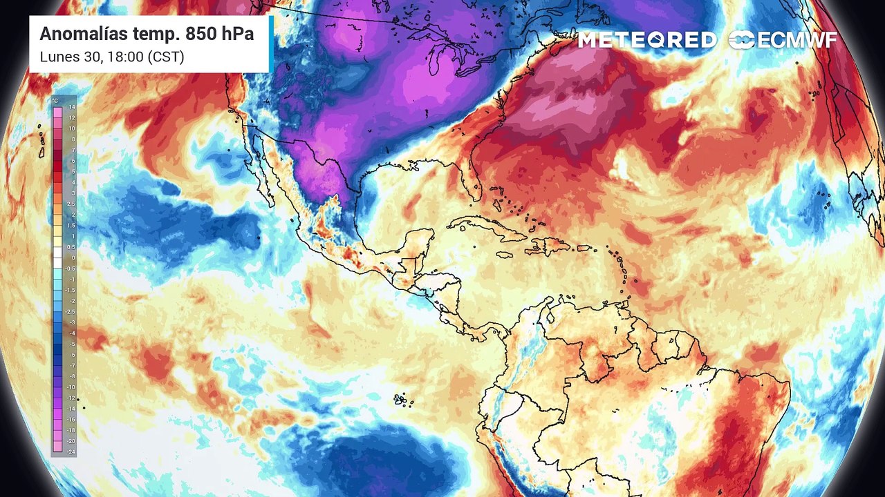 Modelo ECMWF - Anomalía de temperaturas