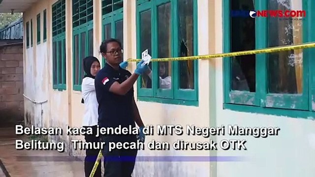 Ruang Kelas Dibakar, OTK Juga Rusak Belasan Kaca Jendela MTs Negeri Manggar