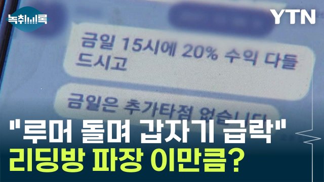 루머 돌며 갑자기 급락 ...'투자리딩방' 파장 이만큼? [Y녹취록] / YTN