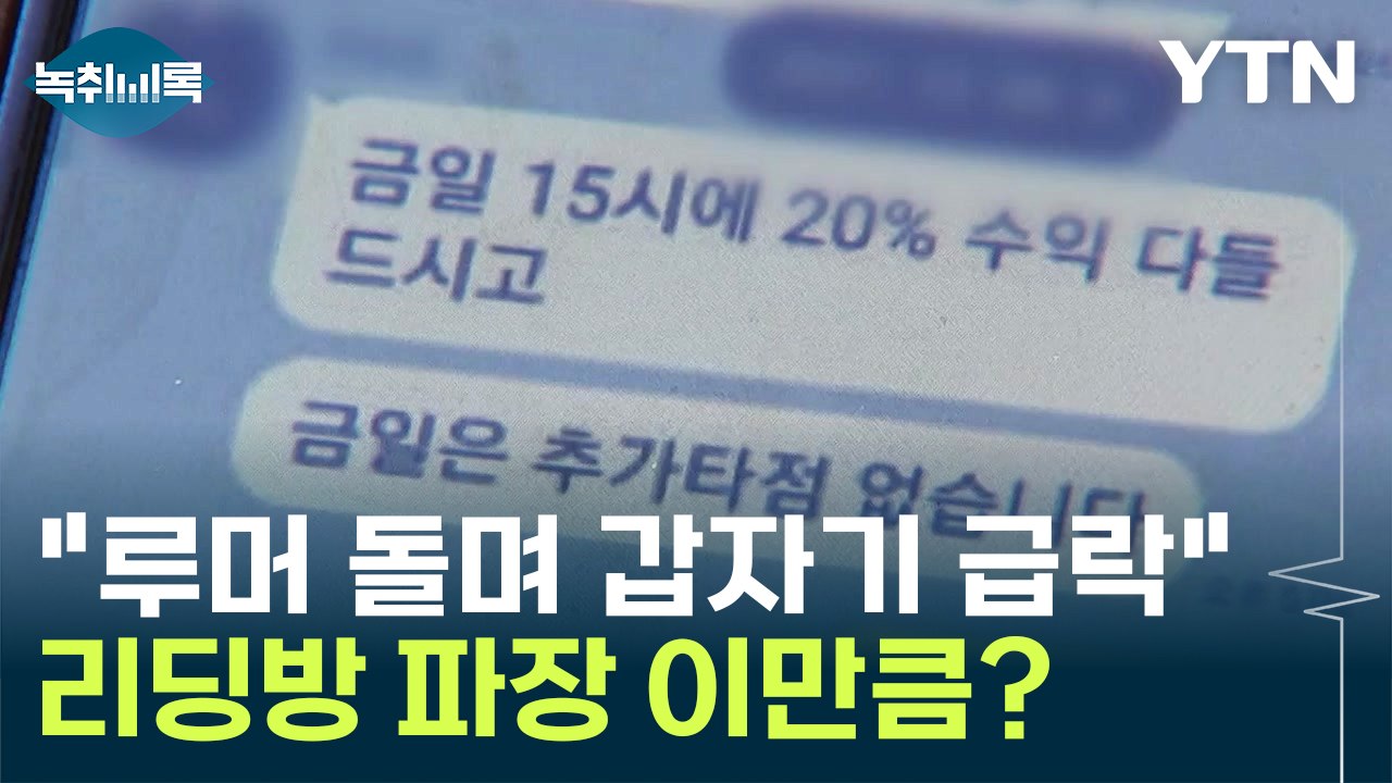 "루머 돌며 갑자기 급락"...'투자리딩방' 파장 이만큼? [Y녹취록] / YTN