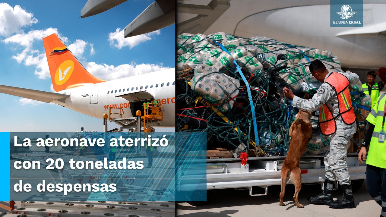 Llega a México avión de Venezuela con toneladas de ayuda humanitaria para damnificados por "Otis"