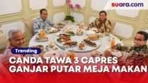 Canda Tawa 3 Capres di Depan Jokowi, Dipancing Prabowo-Ganjar Putar-putar Meja Makan