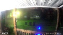 Doorbell Watches As Wind Blows Trampoline Away