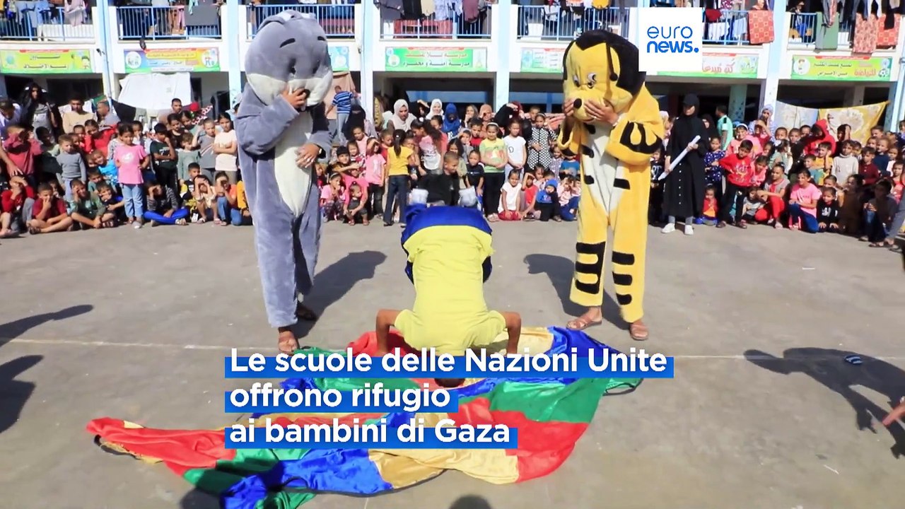 L'illusione di una tregua per i bambini a Gaza, giochi e attività nelle scuole gestite dall'Onu