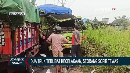 Laka 2 Truk di Tikungan Sempit, Satu Sopir Tewas di Lokasi!