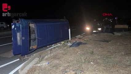 Polisten kaçan minibüs takla attı: 6'sı polis 9 kişi yaralandı