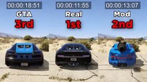 GTA 5 NERO VS REAL BUGATTI VS MODDER !
