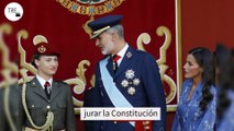 Doña Letizia da una muestra de austeridad y repite vestido azul el día de la jura de la Constitución de la princesa Leonor