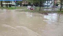Maltempo a Milano, Seveso esondato: viale Zara sott'acqua