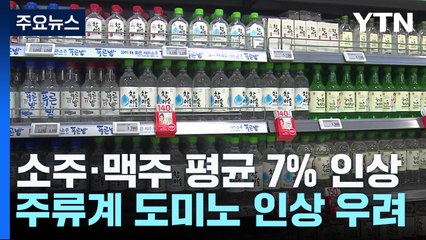 '서민의 술' 옛말?...하이트진로 소주·맥주 가격 7% 인상 / YTN