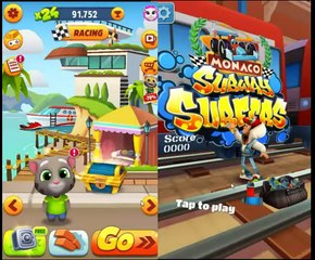 Talking Tom Gold Run VS Subway Surf Android iOS Gameplay Walkthrough