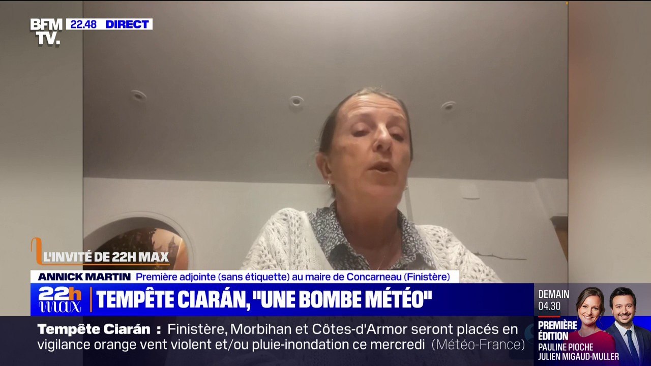 Tempête Ciaran: "Tous les acteurs et toutes les collectivités autour de la ville de Concarneau sont mobilisés", affirme la première adjointe au maire, Annick Martin