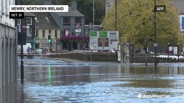 Street flooding as Storm Ciaran approaches Northern Ireland