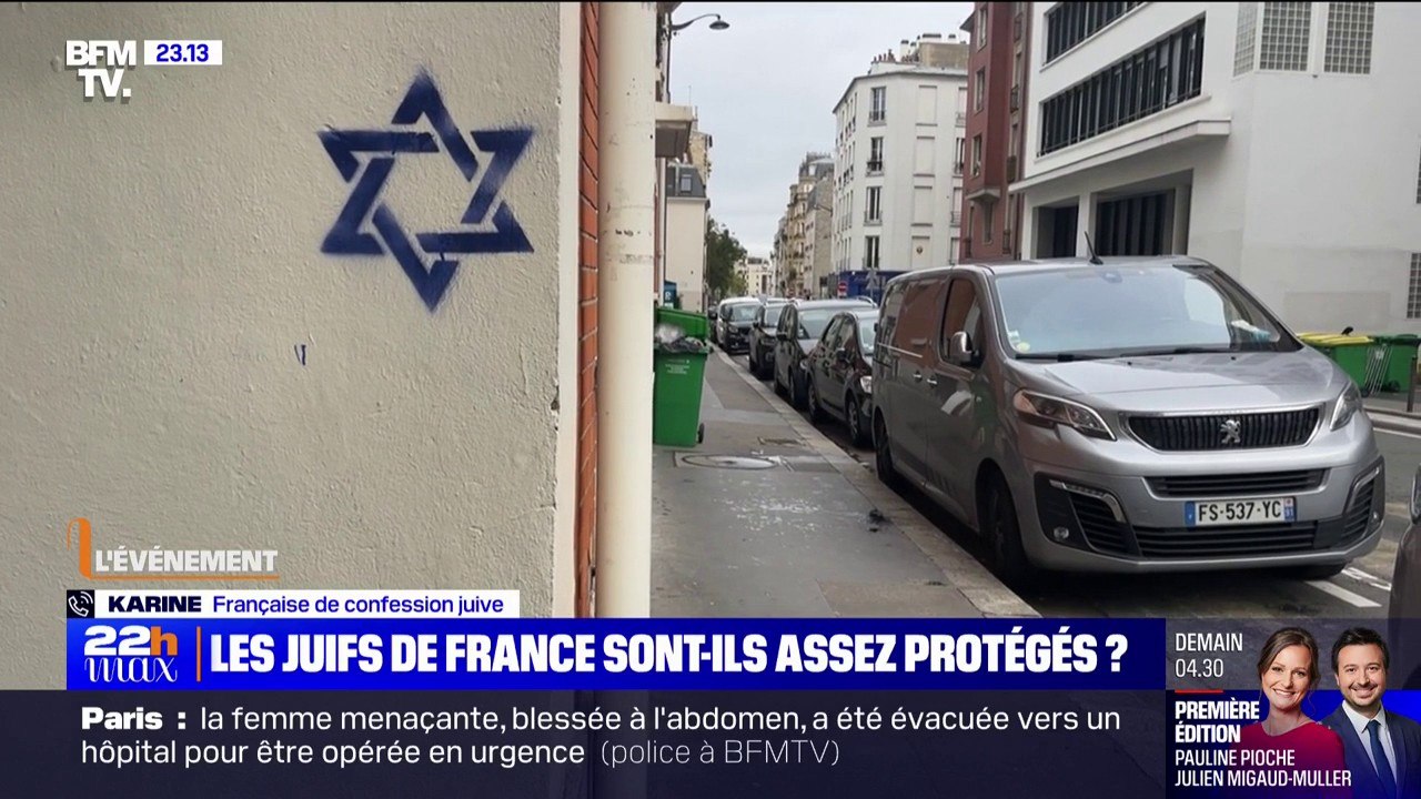 "J'ai été estomaquée, je n'aurais jamais pu imaginer une telle chose": Karine, Française de confession juive, dont l'immeuble a été marqué par des étoiles de David, témoigne sur BFMTV