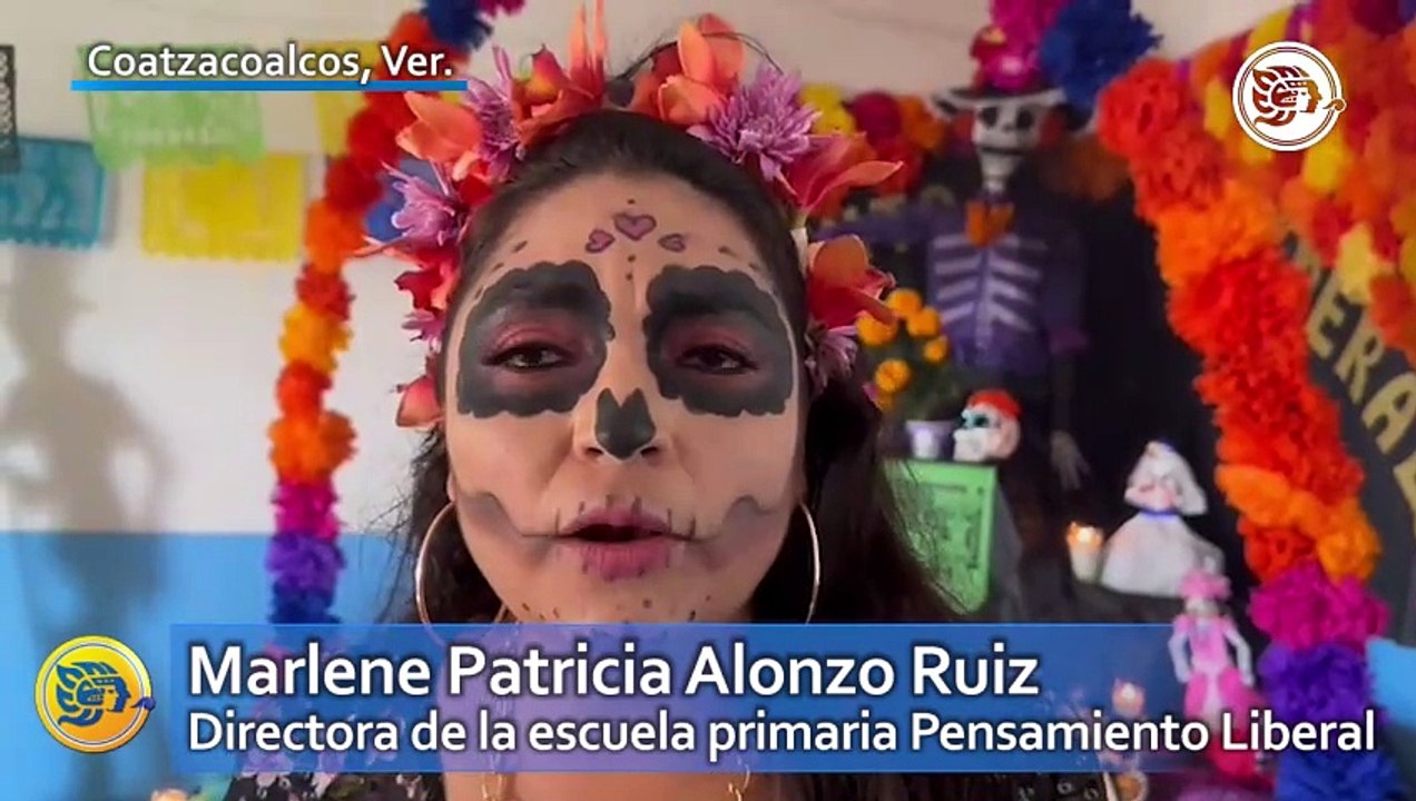 Por el rescate de las tradiciones, exponen altares en primaria de Coatzacoalcos