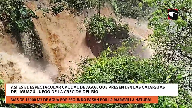 Así es el espectacular caudal de agua que presentan las Cataratas del Iguazú luego de la crecida del río