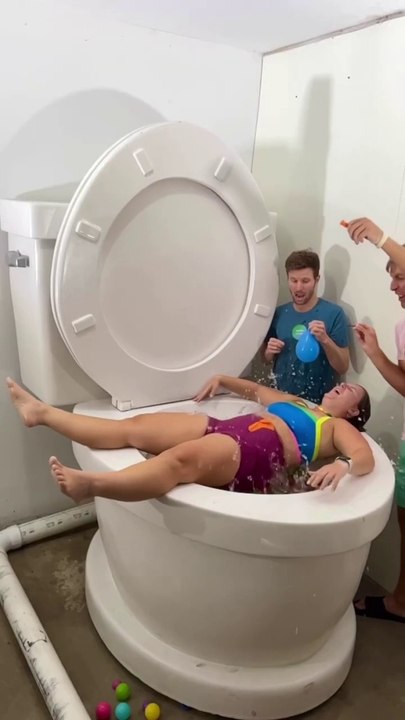My BOYFRIENDS Pranked Me and Pushed Me into the Giant Toilet and Made BIG SPLASH #shorts