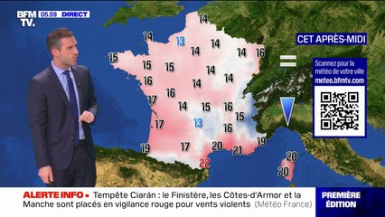 Descargar video: Des précipitations arrivent par le Nord-Ouest avec quelques rafales de vent, et des températures comprises entre 13°C et 22°C...La météo de ce mercredi 1er novembre