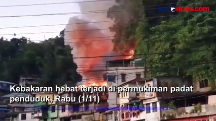 Water Canon Polda Papua Diterjunkan, Padamkan Kebakaran Belasan Rumah di Kota Jayapura