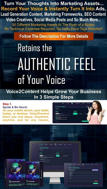 Convert voice prompts into marketing content