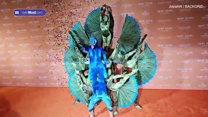 Heidi Klum shows off peacock costume her Annual Halloween Party