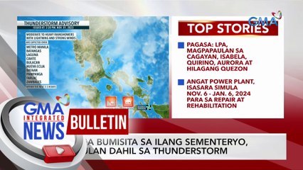Mga bumista sa ilang sementeryo, inulan dahil sa thunderstorm | GMA Integrated News Bulletin