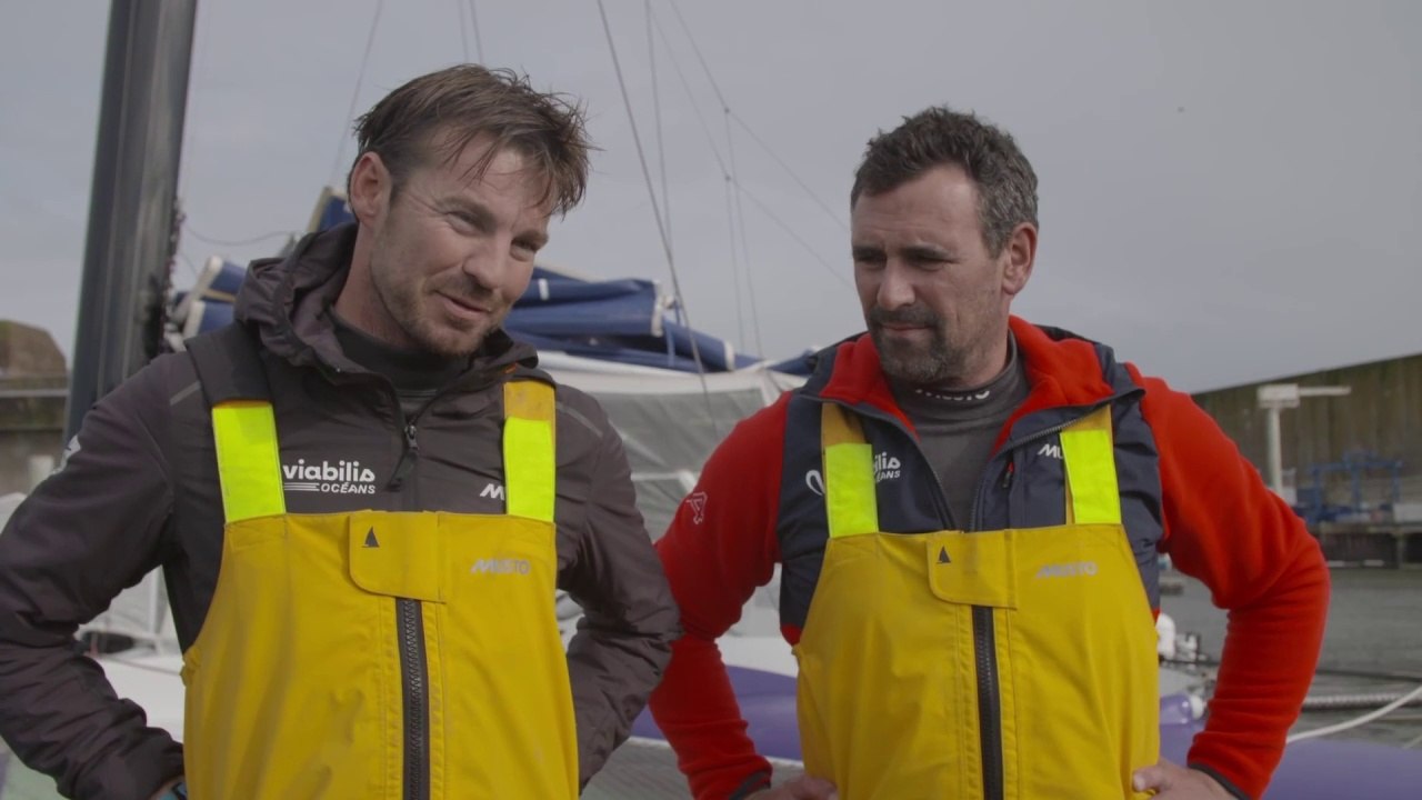 Transat Jacques Vabre Normandie Le Havre 2023 : LUNDI 30102023 - ARRIVÉE PONTONS ET INTERVIEW DE PIERRE QUIROGA  RONAN TREUSSART - VIABILIS
