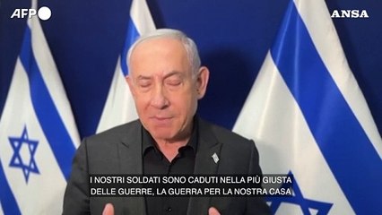 Israele, Netanyahu: "E' la guerra piu' giusta, avanti fino alla vittoria"