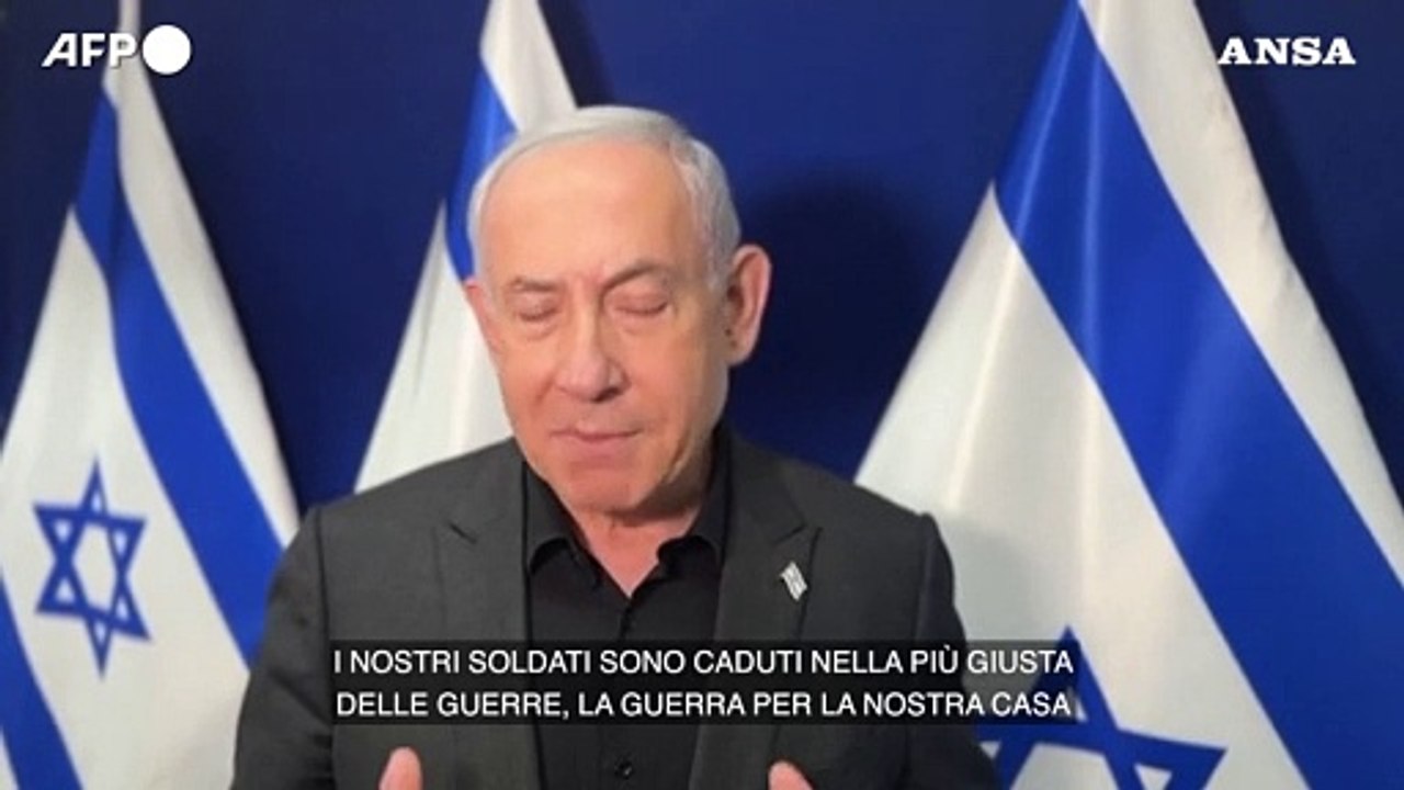 Israele, Netanyahu: "E' la guerra piu' giusta, avanti fino alla vittoria"