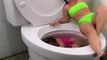 I SCARED my Twin in the Worlds Largest Toilet! SHE FELL IN #reels #English #unitedstates #viral #trending #usa #shorts #unitedkingdom #toilet #foryou