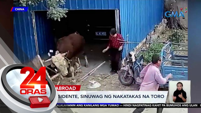 Ilang residente, sinuwag ng nakatakas na toro | 24 Oras