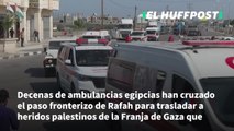 Palestinos con doble nacionalidad, ciudadanos de otros países y heridos cruzan de Gaza a Egipto a través del paso de Rafah