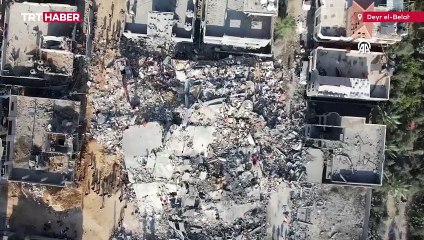 İsrail  Nuseyrat Kampı'na saldırdı: Yıkımın görüntüri