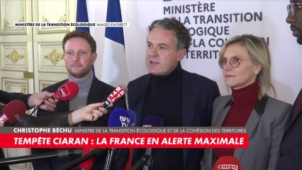 Video herunterladen: Christophe Béchu : «Nous aurons un pic à partir de minuit entraînant la vigilance rouge dans trois départements»