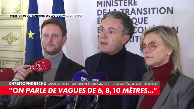 Christophe Béchu : «On parle de vagues de 6 mètres, 8 mètres, 10 mètres dans certains endroits»