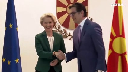 Ue, Von der Leyen in Macedonia del Nord