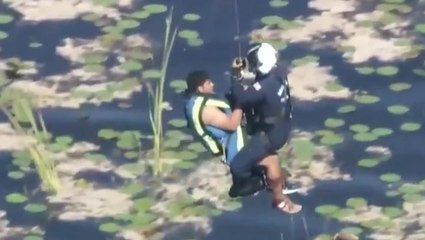 Pilot rescued after spending hours stranded on crashed plane in Florida wetland